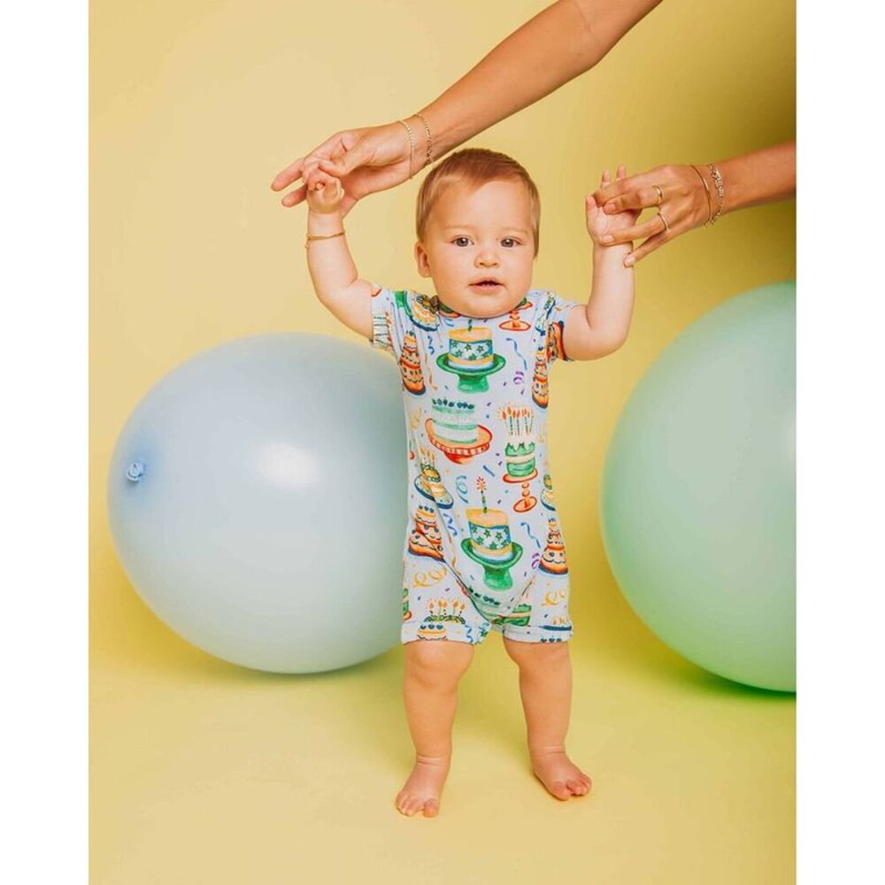 Bums & Roses Girls  Piece O'cake Shortie Romper, Multicolor